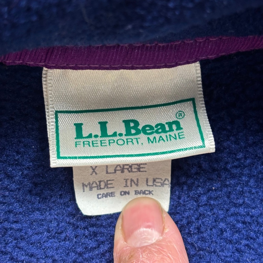 Vintage 90s L.L. Bean Pullover Fleece Sweater Blue/Teal Mens Size XL - Picture 3 of 8
